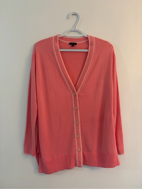 Talbots Sweaters - Talbots Coral Pink V-Neck Button Cardigan
